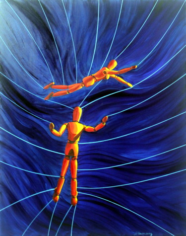 Картина под названием "Danza con vos" - Saúl Nagelberg, Подлинное произведение искусства, Масло