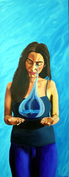 Pintura titulada "Una lágrima" por Saúl Nagelberg, Obra de arte original, Oleo