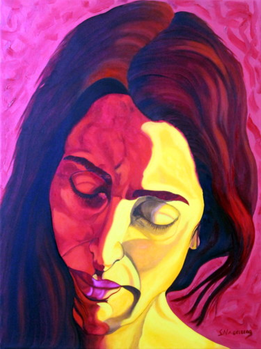 Pintura intitulada "Soñadora" por Saúl Nagelberg, Obras de arte originais, Óleo