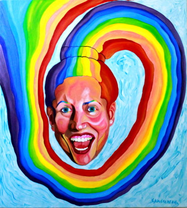 Peinture intitulée "Mujer Arco Iris" par Saúl Nagelberg, Œuvre d'art originale, Huile