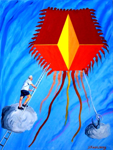 「Mejor me voy」というタイトルの絵画 Saúl Nagelbergによって, オリジナルのアートワーク, オイル