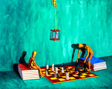 Painting titled "Para pensar" by Saúl Nagelberg, Original Artwork, Oil