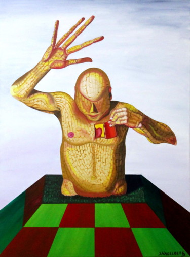 Картина под названием "Enarbolado II" - Saúl Nagelberg, Подлинное произведение искусства, Масло