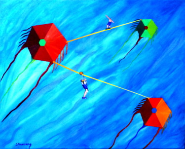 Peinture intitulée "El equilibrio justo" par Saúl Nagelberg, Œuvre d'art originale, Huile