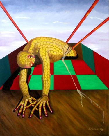 Картина под названием "Enarbolado III" - Saúl Nagelberg, Подлинное произведение искусства, Масло
