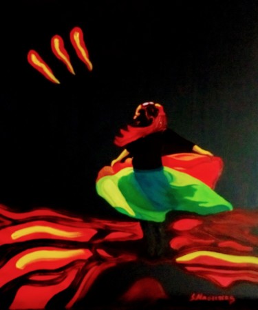 Peinture intitulée "Andar la danza" par Saúl Nagelberg, Œuvre d'art originale, Huile
