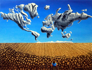 Peinture intitulée "Tierra cancelada" par Saúl Nagelberg, Œuvre d'art originale, Huile