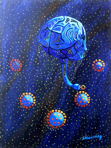 Painting titled "Carrousel Azul" by Saúl Nagelberg, Original Artwork, Oil
