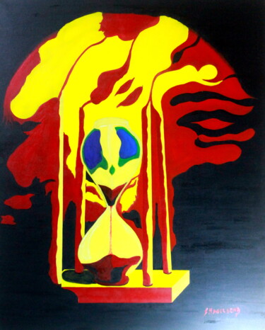 Картина под названием "Ojos del tiempo" - Saúl Nagelberg, Подлинное произведение искусства, Масло
