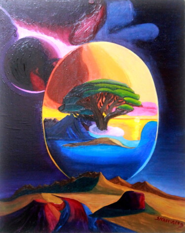 Painting titled "Sueño amenazado" by Saúl Nagelberg, Original Artwork, Oil