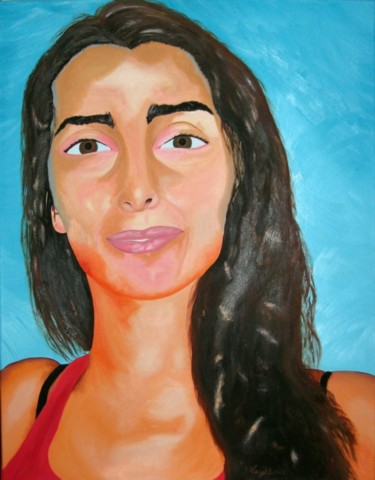 Картина под названием "La hija del pintor" - Saúl Nagelberg, Подлинное произведение искусства
