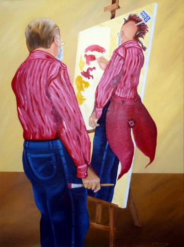 Painting titled "Intimidades" by Saúl Nagelberg, Original Artwork, Oil