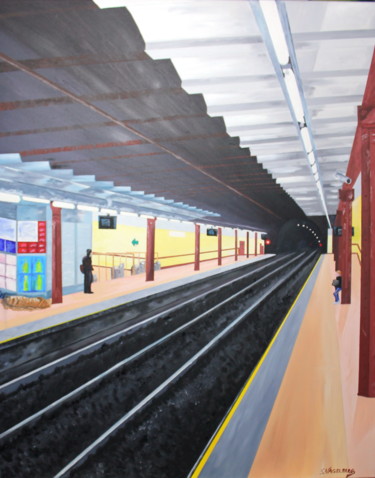 Malerei mit dem Titel "Vida subterranea" von Saúl Nagelberg, Original-Kunstwerk, Öl