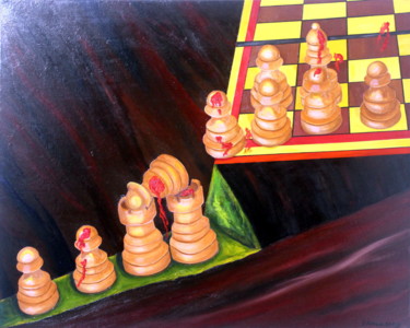 Malerei mit dem Titel "Escapan para otra b…" von Saúl Nagelberg, Original-Kunstwerk, Öl