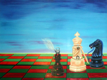 Картина под названием "Mate al Rey" - Saúl Nagelberg, Подлинное произведение искусства, Масло