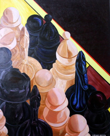 Painting titled "El pueblo unido..." by Saúl Nagelberg, Original Artwork, Oil