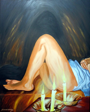 Pintura titulada "Penumbra de amor en…" por Saúl Nagelberg, Obra de arte original, Oleo