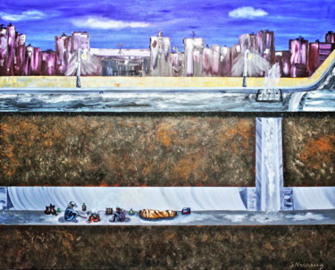 Pintura titulada "Los de abajo" por Saúl Nagelberg, Obra de arte original, Oleo