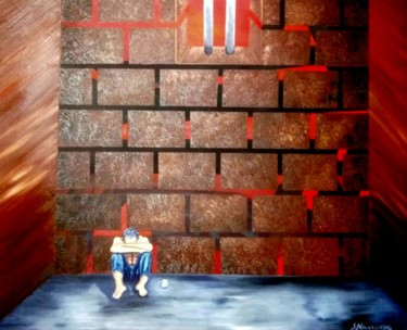 Pintura titulada "Detrás de los Muros" por Saúl Nagelberg, Obra de arte original, Oleo