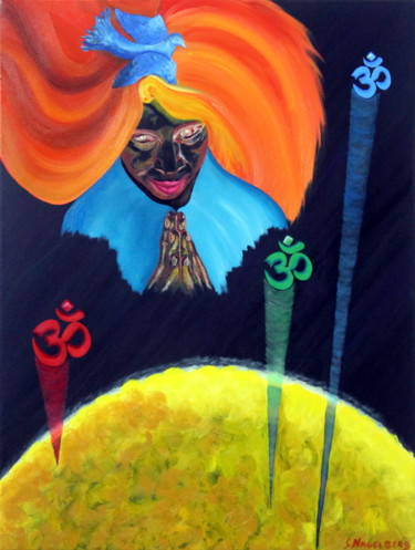 Pittura intitolato "Om Shanti Om (Por l…" da Saúl Nagelberg, Opera d'arte originale, Olio