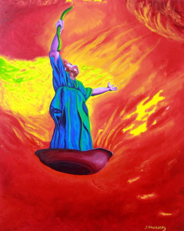 Pintura intitulada "Moisés pidiendo la…" por Saúl Nagelberg, Obras de arte originais, Óleo
