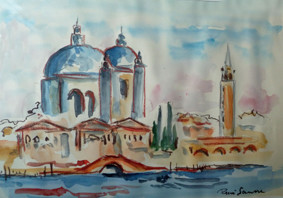 Peinture intitulée "Venezia" par René Sausse, Œuvre d'art originale