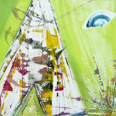 Painting titled "Vert d'Ô..." by Sylvie Sauvé, Original Artwork