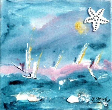 Peinture intitulée "Surfing..." par Sylvie Sauvé, Œuvre d'art originale