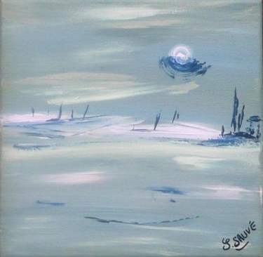 Painting titled "L'aube..." by Sylvie Sauvé, Original Artwork