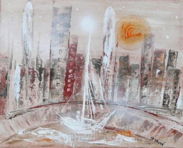 Peinture intitulée "Cités du Monde ..." par Sylvie Sauvé, Œuvre d'art originale