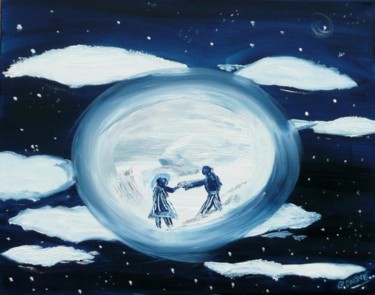 Peinture intitulée "Seuls au Monde ..." par Sylvie Sauvé, Œuvre d'art originale