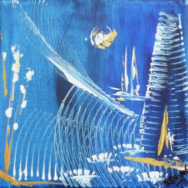 Peinture intitulée "bleu, blue ..." par Sylvie Sauvé, Œuvre d'art originale