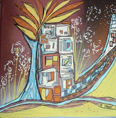 Painting titled "Futur ..." by Sylvie Sauvé, Original Artwork