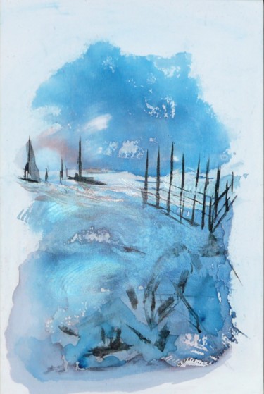 Peinture intitulée "L'heure bleue ..." par Sylvie Sauvé, Œuvre d'art originale