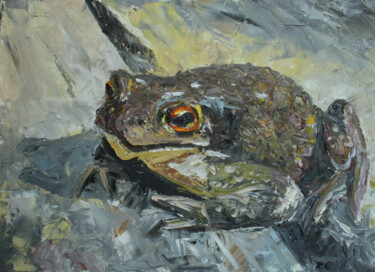 Картина под названием "frog" - Sava, Подлинное произведение искусства, Масло
