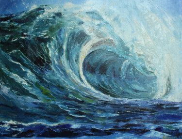 Картина под названием "wave" - Sava, Подлинное произведение искусства, Масло