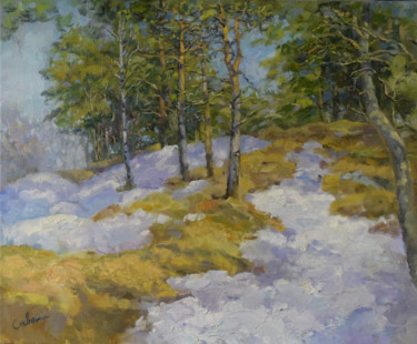 Painting titled "Spring Painting Ori…" by Natalya Savenkova, Original Artwork, Oil