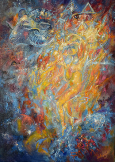 Pintura intitulada "Fantasy Painting My…" por Natalya Savenkova, Obras de arte originais, Óleo