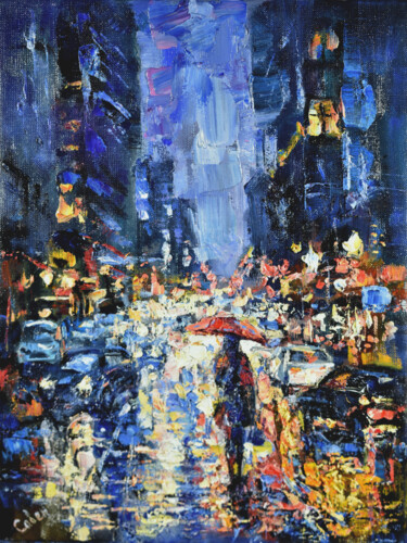 Malerei mit dem Titel "New York Painting C…" von Natalya Savenkova, Original-Kunstwerk, Öl