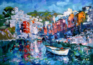 Pintura titulada "Italy Painting Land…" por Natalya Savenkova, Obra de arte original, Oleo