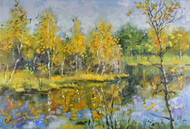 Painting titled "Autumn Walks Painti…" by Natalya Savenkova, Original Artwork, Oil