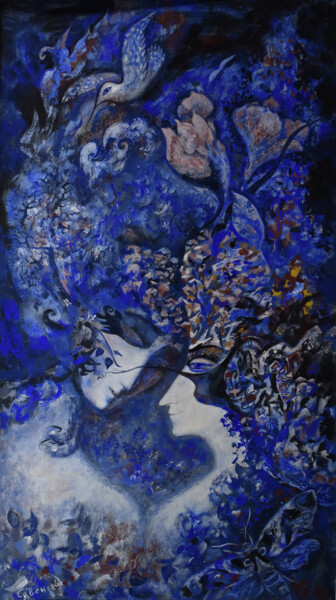 Pittura intitolato "Fantasy Painting My…" da Natalya Savenkova, Opera d'arte originale, Tempera