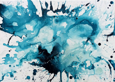 Pintura titulada "Impact blue" por Saverio Filioli Uranio, Obra de arte original, Acrílico Montado en Bastidor de camilla de…