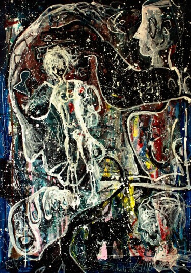 Painting titled "Toccami l'anima" by Saverio Filioli Uranio, Original Artwork, Acrylic Mounted on Wood Stretcher frame