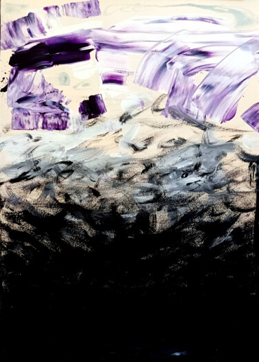 Peinture intitulée "Purple frequencies…" par Saverio Filioli Uranio, Œuvre d'art originale, Acrylique