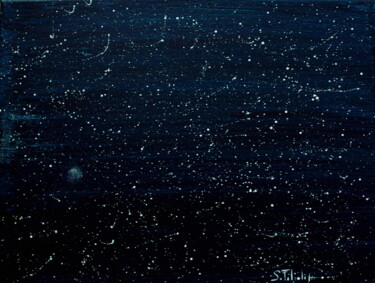 Painting titled "Another planet" by Saverio Filioli Uranio, Original Artwork, Acrylic Mounted on Wood Stretcher frame