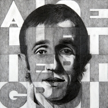 Dessin intitulée "Portrait of Alighie…" par Saverio Magistri, Œuvre d'art originale, Crayon