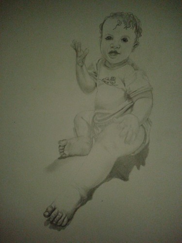 childhood Drawing titled "childhood" by Lis, Original Art, Pencil