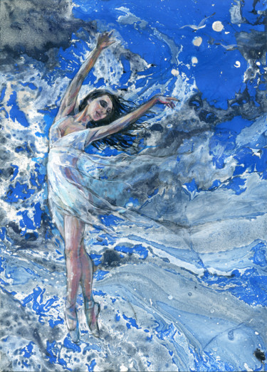 「Sound of the sea」というタイトルの絵画 Roza Savinovaによって, オリジナルのアートワーク, オイル