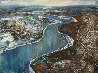 Картина под названием "Northern river" - Roza Savinova, Подлинное произведение искусства, Масло